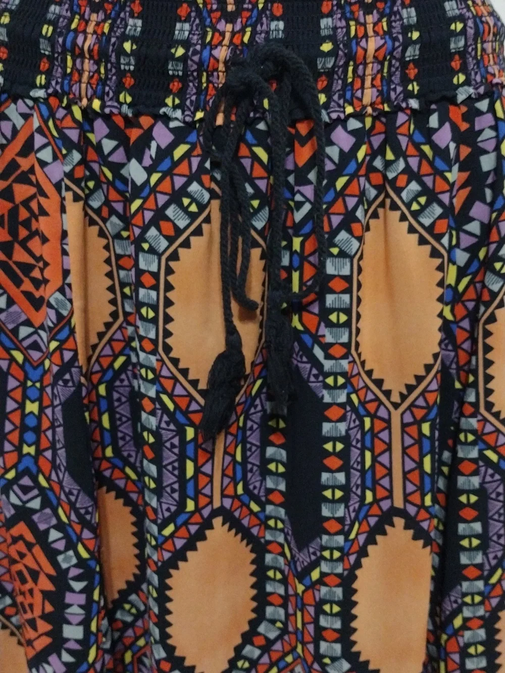 Maeve Anthropologie Boho Maxi Skirt Small Geometric Hexprint Pull On Festival